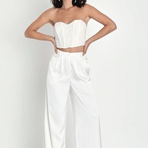 White 2-Piece Pant Set [Lulu's]